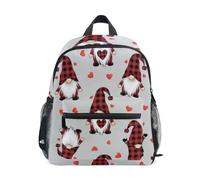RPLIFE Linda mochila gris con gnomos para niños y niñas, mochila escolar, Cute Gnomes Gray 2, Small, Mochilas con estampado de fútbol