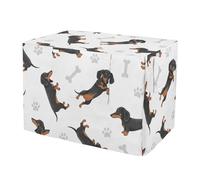 RPLIFE Lindos perros salchicha cubierta de jaula de perro blanco, paneles de malla para ventana, cubierta de jaula para dueños de mascotas, tamaño mediano