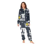RPLIFE Live Love - Pijama de softball para adultos, unisex, de felpa, con capucha, de una pieza, con cremallera y bolsillos, vive, amor, Softball, Large