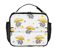 RPLIFE Lonchera con diseño de elefantes amarillos, 11.2 x 3.5 x 9.8 pulgadas, bolsas de almuerzo reutilizables para hombres y mujeres, viajes, trabajo, picnic