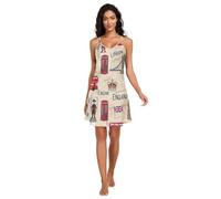 RPLIFE London England Scenery - Vestido de satén para mujer, tirantes delgados ajustables, cuello en V, camisón de verano para mujer, London England Scenery, Large
