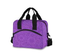 RPLIFE Mandalas - Bolsa de almuerzo con diseño floral morado, bolsa de almuerzo aislada de 11.4 x 7.1 x 9.5 pulgadas para escuela, oficina o picnic