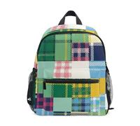 RPLIFE Mochila de tartán a cuadros para niña pequeña con etiqueta de nombre, mini mochila escolar para niños, bolsa de viaje para libros, tartán a cuadros, 3-5 Years, Lindas mochilas