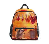 RPLIFE Mochila escolar para niñas y niños, diseño de erizo de otoño, Autumn Hedgehog 2, Small, Mochilas con estampado de fútbol