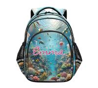 RPLIFE Mochila infantil para la escuela con nombre personalizado, mochila de medusas Ocean Life para escuela primaria, Ocean Life - Medusa, 15 Inch, Mochilas Tradicionales