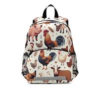 RPLIFE Mochila infantil para niñas y niños, lindas mochilas de animales de granja para niños, mini bolsa de viaje para libros de 3 a 6 años, mediana