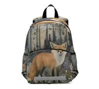 RPLIFE Mochila para niña pequeña con correa, mochila de jardín de infantes de Forest Fox, mochila pequeña para niños pequeños de 3 a 6 años, mediana