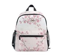 RPLIFE Mochila para niña pequeña con etiqueta de nombre y flores rosas y flores blancas de cerezo, Flor de cerezo, flores rosas, flores blancas, 3-5 Years, Lindas mochilas