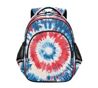 RPLIFE Mochila para niños de 8 a 14 años, color blanco y azul con teñido anudado para niñas y niños de 8 a 14 años, mochila para niños y niñas, Tinte blanco y azul, M, Mochilas Tradicionales