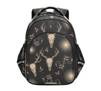 RPLIFE Mochila para niños, mochila gótica bohemia negra para escuela primaria, Boho Gothic Black, 15 Inch, Classic