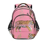 RPLIFE Mochila para niños para la escuela con nombre personalizado, linda mochila de tigres para niños de primaria, Cute Tigers, 17", Mochilas tradicionales