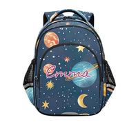 RPLIFE Mochila para niños para la escuela con nombre personalizado, mochila colorida para niños de Star Moon Elementary, Colorida estrella y luna, 17 Inch, Mochilas Tradicionales