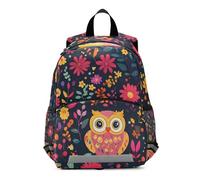 RPLIFE Mochila para niños pequeños, mini mochila de búho colorido | Mochilas ligeras y transpirables para niños con correa, para niños de 3 a 6 años