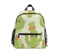 RPLIFE Mochila para niños y niñas, bonita bolsa de viaje naranja con etiqueta de nombre, mochila escolar para niños pequeños, color naranja, Bonito cactus naranja, 3-5 Years, Lindas mochilas