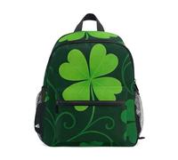 RPLIFE Mochila para niños y niñas, mini mochilas de jardín de infantes con etiqueta de nombre, tréboles verdes, Tréboles verdes, 3-5 Years, Lindas mochilas