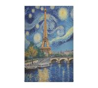 RPLIFE Paris Starry Night Dish Rag - Toallas de cocina de 28 x 18 pulgadas a granel, toallas de mano de cocina de granja