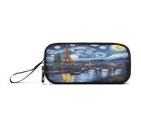 RPLIFE Paris Starry Night Painting Basic - Estuche para lápices con compartimentos, estuche para lápices para estudiantes universitarios