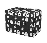 RPLIFE Playful White Ghosts - Funda negra para jaula de mascotas con lados enrollables, fundas resistentes a los rayos UV, tamaño mediano