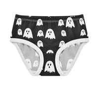 RPLIFE Playful White Ghosts - Ropa interior negra para niñas pequeñas, ropa interior de algodón para niñas, 2T a 8 años, Playful White Ghosts Black, 5 años