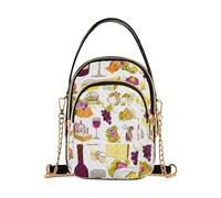 RPLIFE Playful Wine and Cheese - Bolso cruzado acolchado para teléfono celular para mujer
