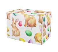 RPLIFE Rabbits - Funda para jaula de mascotas con diseño de huevos de Pascua, color blanco, con ventanas de malla, resistente al viento, para viajes, tamaño pequeño