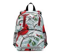 RPLIFE Red Bird Snow - Mochila escolar para niños pequeños con correa, mochila de viaje para niños de 3 a 6 años, mediana