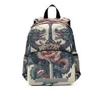 RPLIFE Rose Two Dragons - Mochila infantil envuelta para niñas y niños, mini mochilas preescolares para niños de 3 a 6 años, mediana
