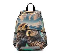 RPLIFE Sea Otters - Mochila con correa para niñas pequeñas, para jardín de infantes, de 3 a 6 años, mediana