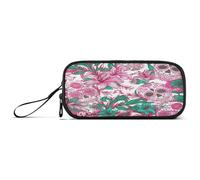 RPLIFE Sugar Skull Lillies Flowers - Estuche largo para lápices, bonito estuche para la escuela