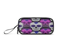 RPLIFE Sugar Skulls - Estuche para lápices con múltiples bolsillos, estuche para lápices Kawaii