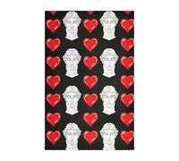 RPLIFE Toalla de mano con corazón rojo negro para cocina, 28 x 18 pulgadas, moderna, decorativa, de granja, 28 x 18 pulgadas x 1