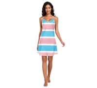 RPLIFE Trans Sexual Pride Flag Identity - Vestido de satén para mujer, cuello en V, sin mangas, para dormir, talla S, Identidad de la bandera del orgullo sexual trans, XXL