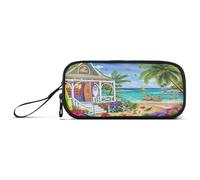 RPLIFE Tropical Beach Paradise - Estuche para lápices, con cremallera, divertido estuche para lápices