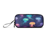 RPLIFE Varios peces Koi Dark Pencil Pounch, estuches grandes, suministros escolares para estudiantes universitarios, Medusas, one size, Estilo artístico