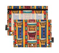 RPLIFE Vibrante estuche para bolígrafos tribal africano de 3 anillos con ventana transparente, paquete de 2 estuches para lápices, suministros escolares para niños, 9.8 x 7 pulgadas (tamaño único x 2)