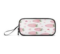 RPLIFE Wildflowers under Blue Sky - Estuche largo para lápices, estuche de tela, Fresas rosadas, one size, Estilo artístico