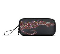 RPLIFE Wildflowers under Blue Sky - Estuche largo para lápices, estuche de tela, Silueta de gato negro, one size, Estilo artístico