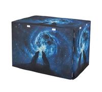 RPLIFE Wolves Howling Moon Night Space - Cubierta enrollable para jaula de perro (S-XL) con aberturas, pequeña