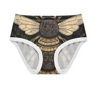 RPLIFE Yellow Bee on Black Bragas para niñas pequeñas, ropa interior de algodón para niñas, 2T a 8 años, Abeja amarilla sobre negro, 3 años