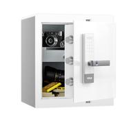 RPNB Caja Fuerte Biométrica para Huellas Dactilares con Pantalla Táctil, Avisos de Voz, Doble Advertencia, Desbloqueo con Un Toque, Perfecto para Oficina en Casa, Hotel, Oficina, 45L, Blanco