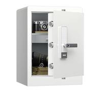 RPNB Caja Fuerte Biométrica para Huellas Dactilares con Pantalla Táctil, Avisos de Voz, Doble Advertencia, Desbloqueo con Un Toque, Perfecto para Oficina en Casa, Hotel, Oficina, 80L, Blanco