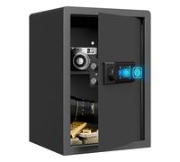RPNB Caja fuerte biométrica retroiluminada Touchpad pequeña caja fuerte para el hogar con puerto USB C de emergencia, luz indicadora, caja fuerte de acero de aleación para dinero y joyas, 51L