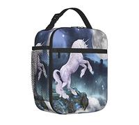 Rportable - Bolsa de almuerzo para mujeres/hombres aislada, criatura hasta las rocas de los acantilados a plena luz de la luna, diseño de cielo artístico, lonchera aislada reutilizable para oficina