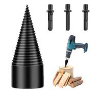 Rppiup Cono de perforación de 50 mm, divisor de madera, taladro separador de madera, tornillo con 3 asas de perforación, cortador de leña, broca para cortar madera, taladro para el hogar