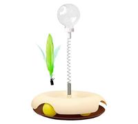 Rproonay Cat Treat Toy, Treat Puzzles Indoor Cats, Multifunctional Interactive Cat Treat Dispenser Toy, Cat Puzzle Feeder with Feather Toy, Slow Food Dispenser Kitten Toys, For Fun and Exercise