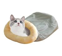 Rproonay Cat Winter Sleeping Bag, Warm Cat Cave Semi-Enclosed Cat Bed, Soft Comfortable Cat Hideaway, Cat Tunnel Calming Cushion Bed, Covered Cat Bed, Easy To Use, Portable for Sleeping Cat
