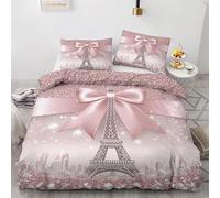 Rptidmv Funda Nordica Cama 105 Torre Eiffel Juego de Funda Nórdica con Cremallera de Suave Microfibra (Infantiles, Funda de Edredón 180x220 cm y 2 Funda de Almohada 50x80 cm