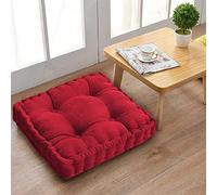 RPXHZLKTM Asiento Elevador Suave, Cojín for Silla, cojín for Asiento, 8cm de Grosor, Relleno 100% algodón, Tela Pana, Multicolor, 40x40cm a 50x50cm(Red,45x45x8cm)