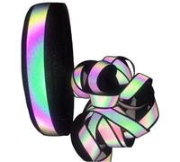 RPXHZLKTM Cinta reflectante de poliéster for coser, color negro, varios tamaños(2cm Black)