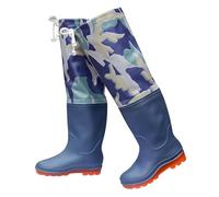 RPXHZLKTM Vadeadores de Caza Botas de PVC Resistentes a la Cadera, Impermeables, de Camuflaje, for Hombre, Que se adaptan a la Forma del pie, for Cazar, Pescar en pantanos(6.5)